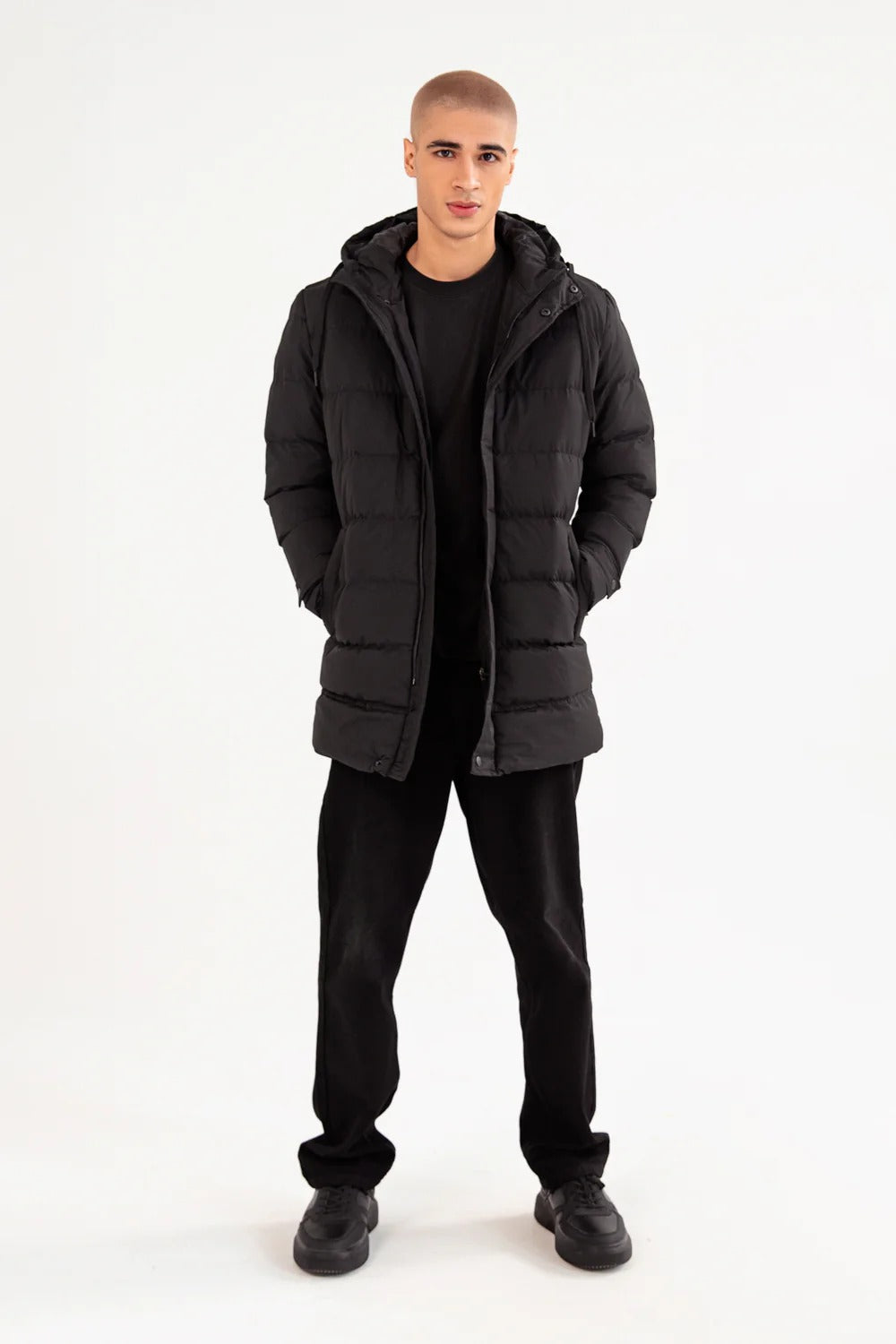 LONG PUFFER HOODIE JACKET