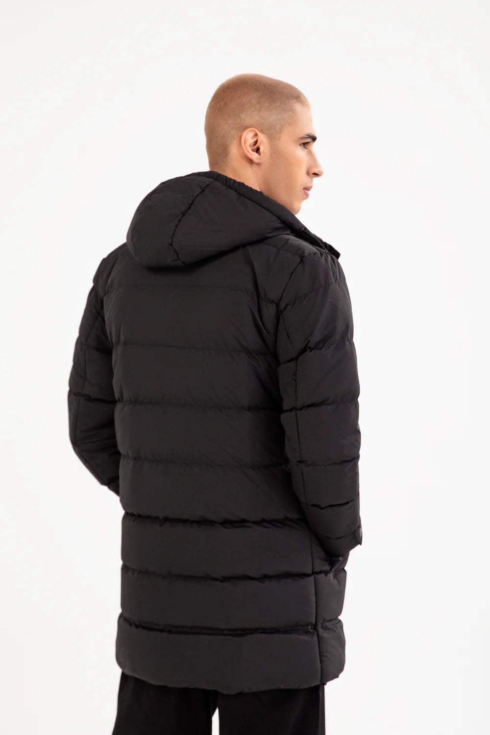 LONG PUFFER HOODIE JACKET