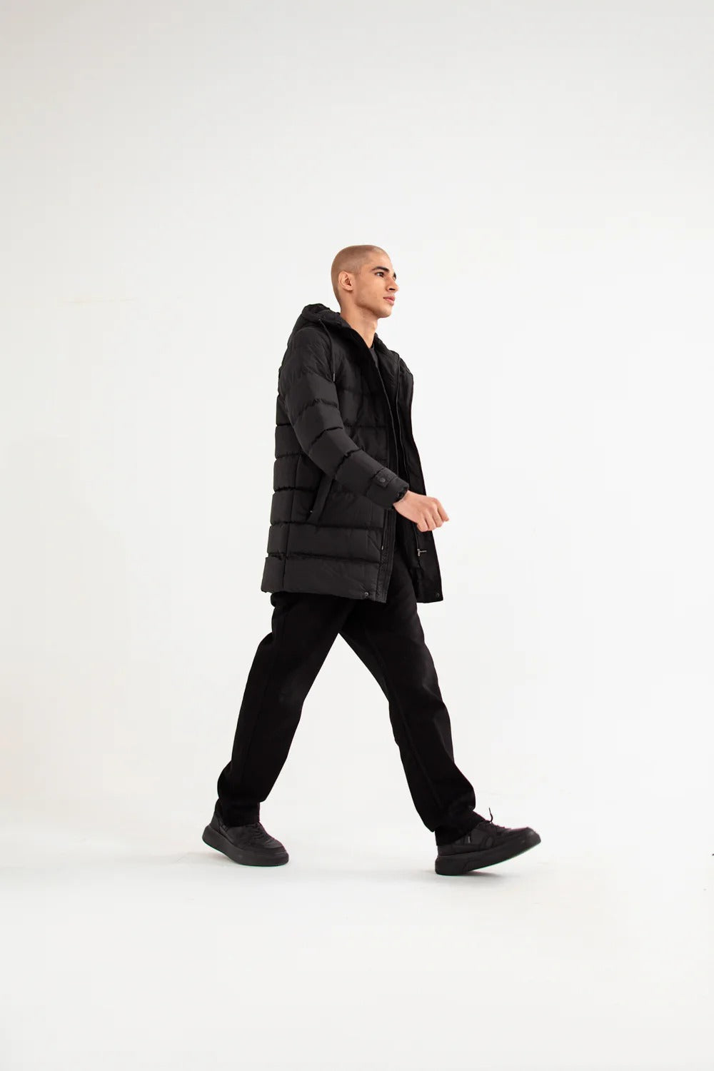 LONG PUFFER HOODIE JACKET